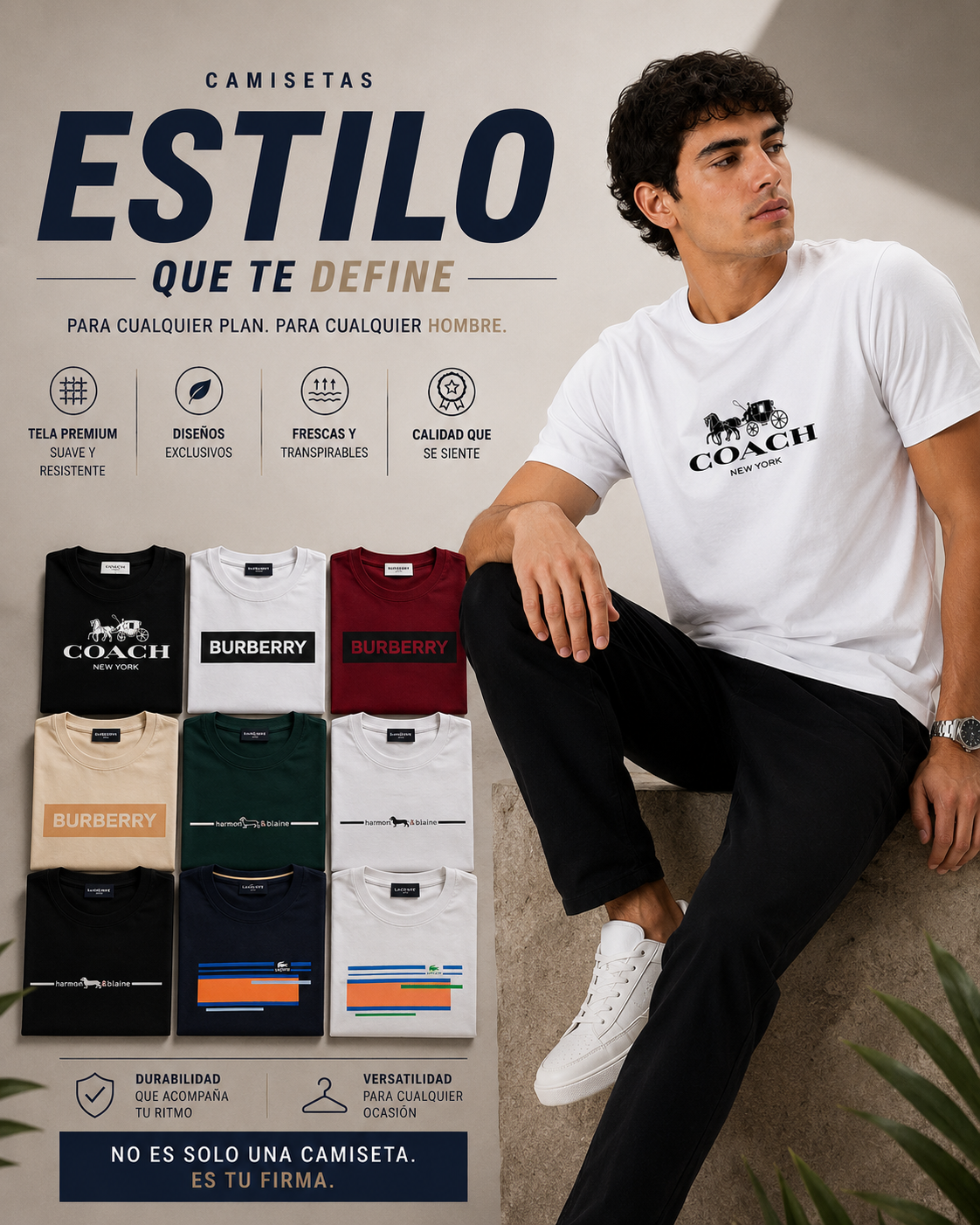 Camisetas Hombre (HAR,LACO,COACH,BUBER)